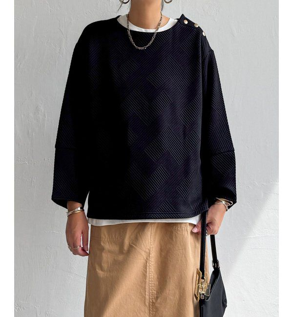 Lbc with Life「幾何学ジャカード袖パフプルオーバー」|その他|