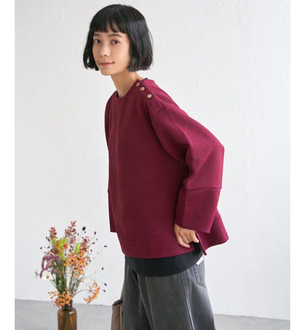 Lbc with Life「幾何学ジャカード袖パフプルオーバー」|その他|