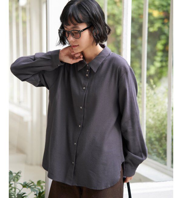Lbc with Life「綿レーヨンメタルボタンシャツ」|シャツ・ブラウス|