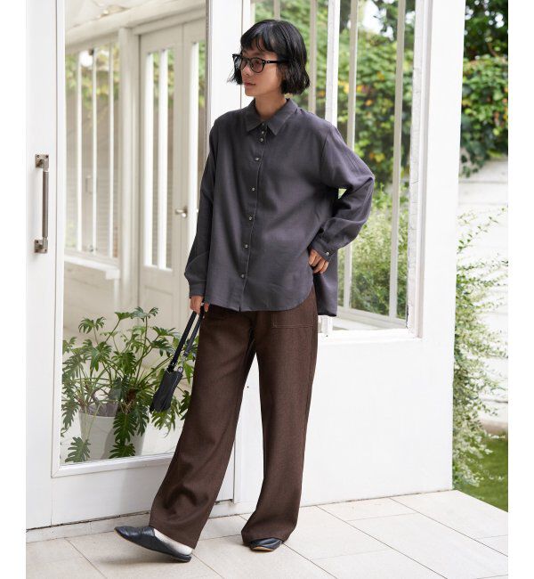 Lbc with Life「綿レーヨンメタルボタンシャツ」|シャツ・ブラウス|