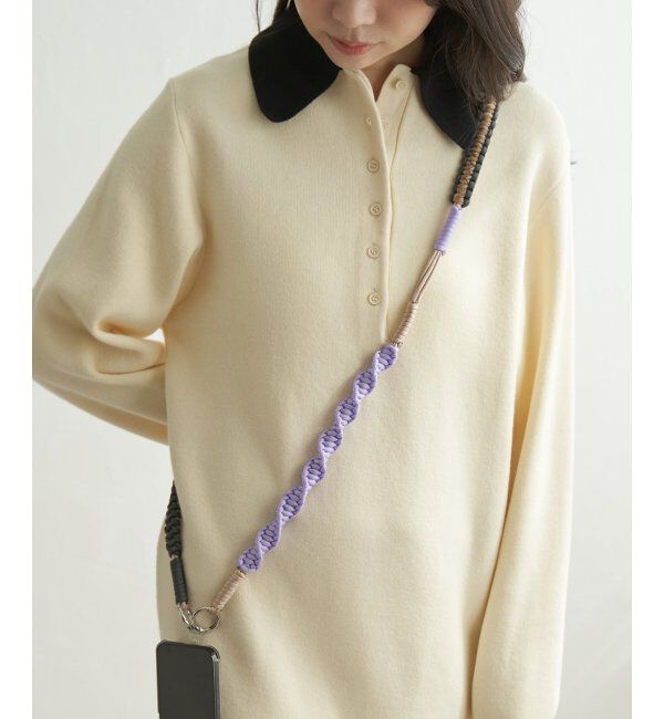 VENCE share style「配色ロープストラップ」|ネックレス|パープル