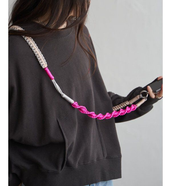 VENCE share style「配色ロープストラップ」|ネックレス|ダークピンク