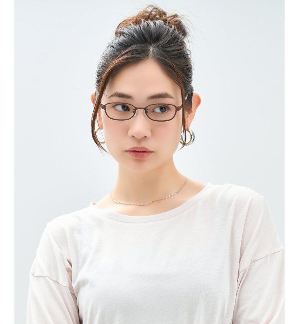  「スクエア型 メガネ(XSサイズ) レディース キッズ用｜伊達メガネ 度付きメガネ｜可愛い  レンズ交換券付」|メガネ|薄ブラウン1