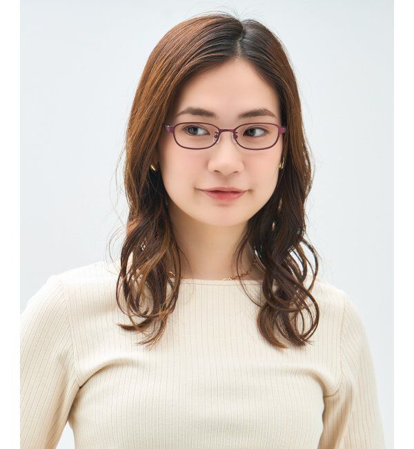  「スクエア型 メガネ(XSサイズ) レディース キッズ用｜伊達メガネ 度付きメガネ｜可愛い  レンズ交換券付」|メガネ|パープル2