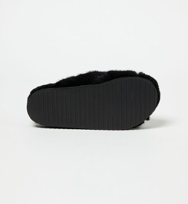 UNITED ARROWS「フェイクファークロス ビジュー サンダル」|サンダル|