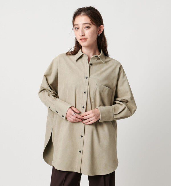 UNITED ARROWS「＜SACRA＞スエードライク ポケット シャツ」|シャツ・ブラウス|OLIVE