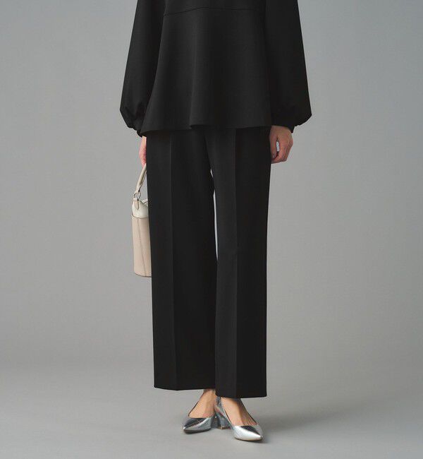 UNITED ARROWS「SPONGY タック ワイドパンツ」|スラックス|BLACK