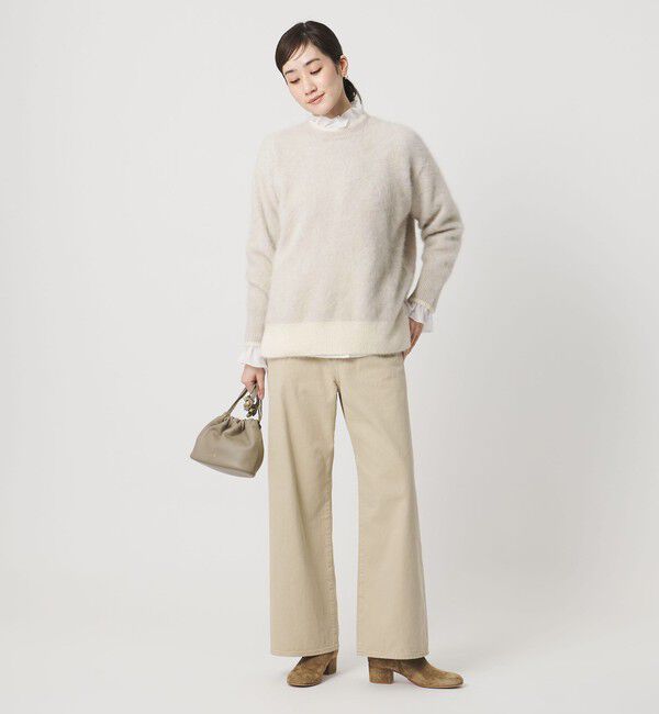 UNITED ARROWS「フォックスカシミヤ バイカラー クルーネックニット」|ニット・セーター|