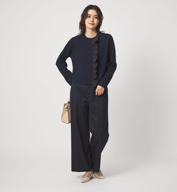 UNITED ARROWS green label relaxing「フロント フリル ニット カーディガン」|カーディガン|