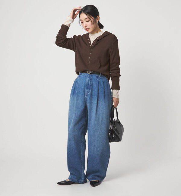 UNITED ARROWS green label relaxing「【WEB限定】＜at ease＞ワッフル フード ロングスリーブ カットソー」|Tシャツ・カットソー|