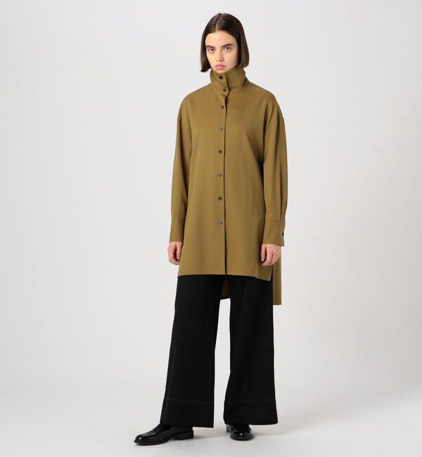 CABaN「 ウールツイル ハイネックロングシャツ」|シャツ・ブラウス|