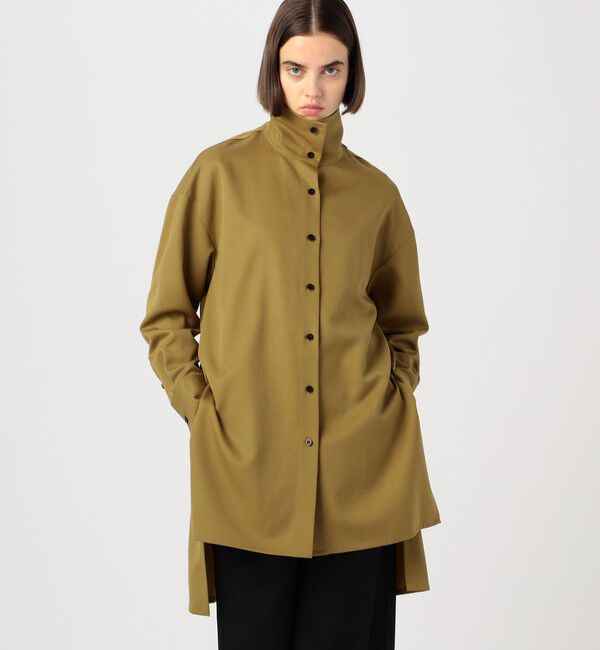 CABaN「 ウールツイル ハイネックロングシャツ」|シャツ・ブラウス|