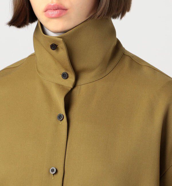 CABaN「 ウールツイル ハイネックロングシャツ」|シャツ・ブラウス|