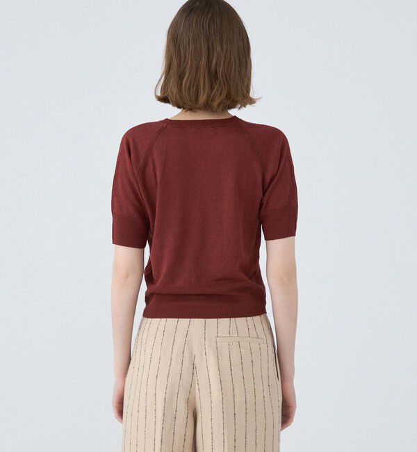 MACPHEE「プレーンリネン ハーフスリーブプルオーバー」|ニット・セーター|