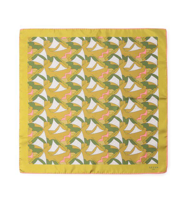 TOMORROWLAND GOODS「LE LYS シルクプリントスカーフ」|バンダナ・スカーフ|46 イエロー系
