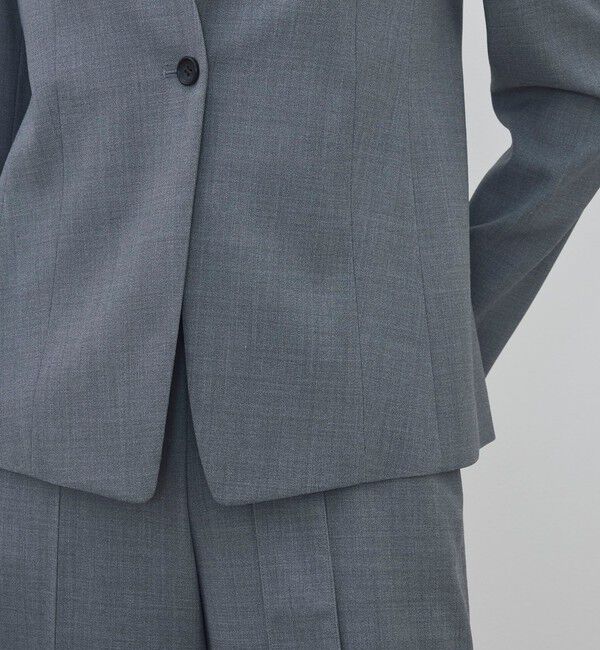 DES PRES「ポリエステルウールバラシャ Vカラージャケット」|ノーカラージャケット|