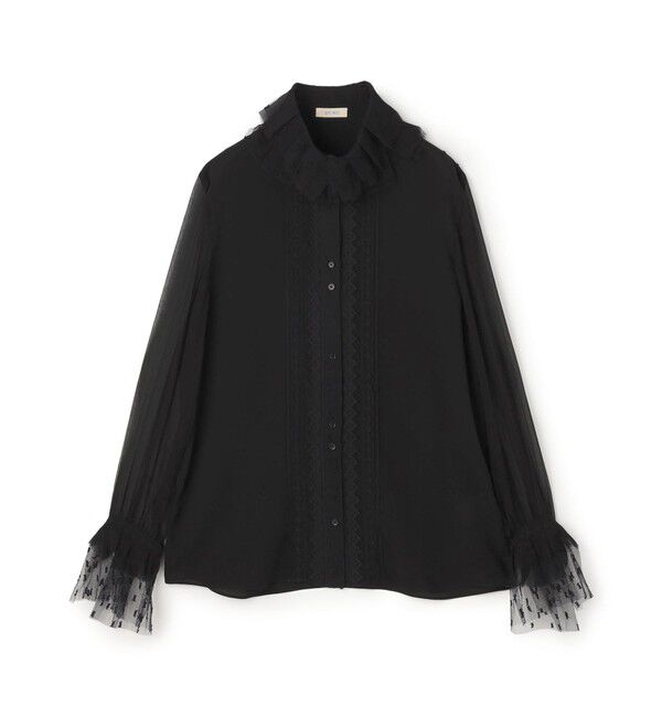 DES PRES「シアーレースコラージュ マルチレーステープブラウス」|シャツ・ブラウス|19 ブラック