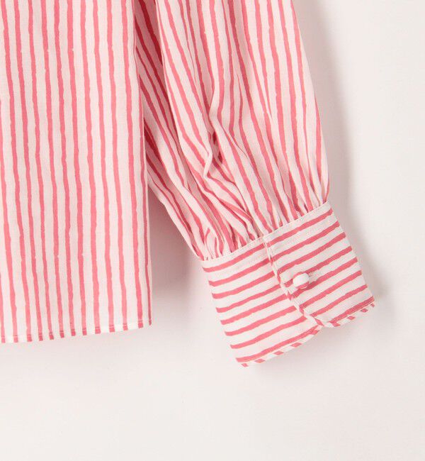 SOULEIADO「コットンボイルプリント バイカラーAラインブラウス」|シャツ・ブラウス|