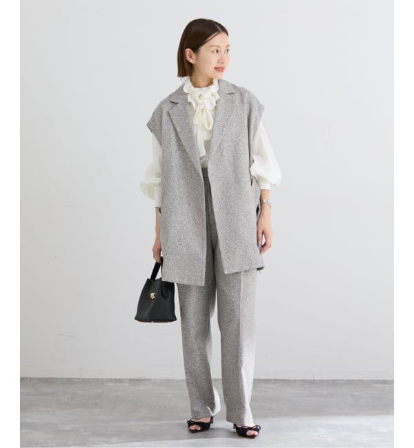 IENA「&NAVY ツイーディーパンツ」|スラックス|