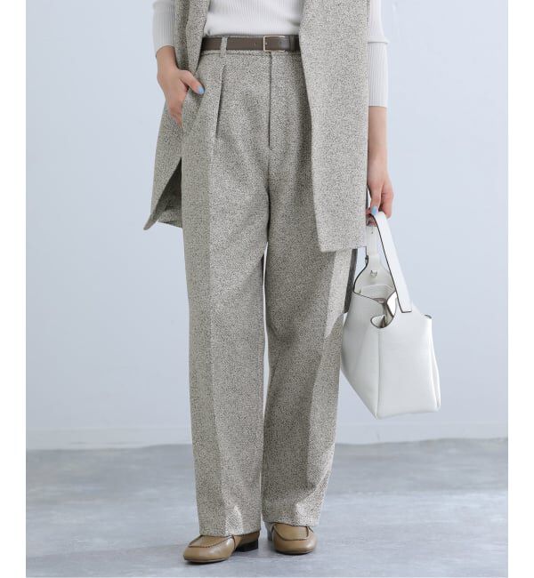 IENA「&NAVY ツイーディーパンツ」|スラックス|