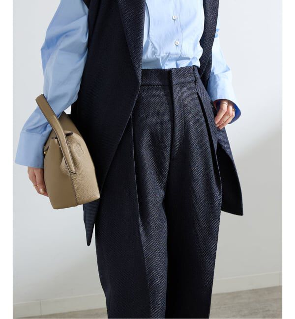 IENA「&NAVY ツイーディーパンツ」|スラックス|