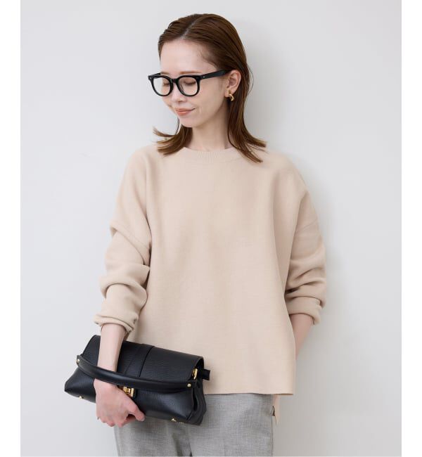 SLOBE IENA「《セットアップ対応可/追加》コットンダブルフェイスプルオーバー」|ニット・セーター|