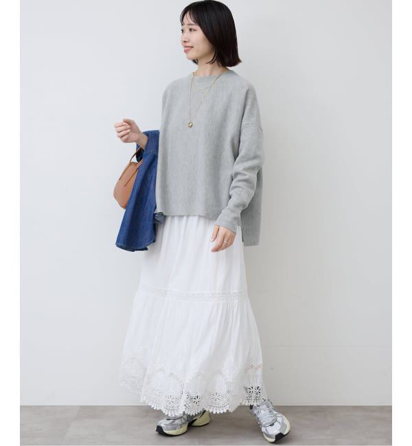 SLOBE IENA「《セットアップ対応可/追加》コットンダブルフェイスプルオーバー」|ニット・セーター|