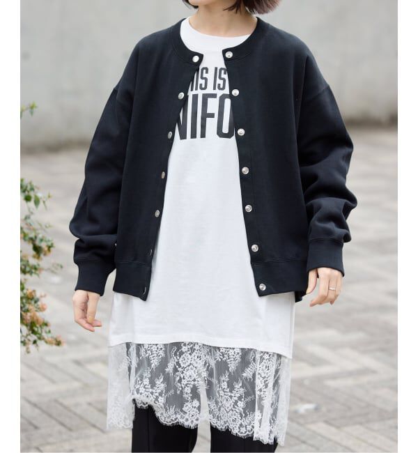 SLOBE IENA「《追加》ダブルフェイスジャージースナップカーディガン」|カーディガン|