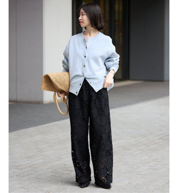 SLOBE IENA「《追加》ダブルフェイスジャージースナップカーディガン」|カーディガン|