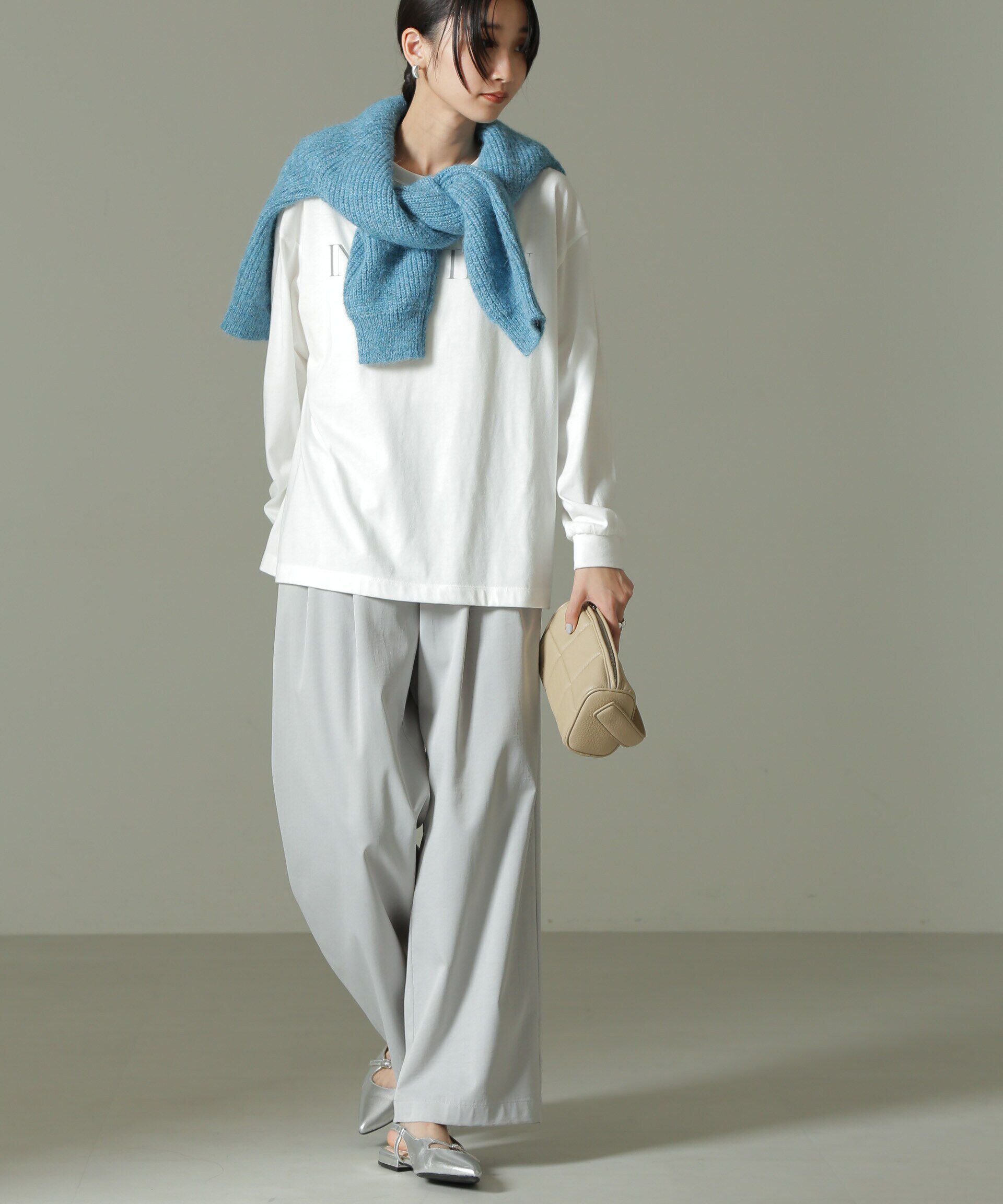 nano･universe「ツータックワイドパンツ」|チノ|