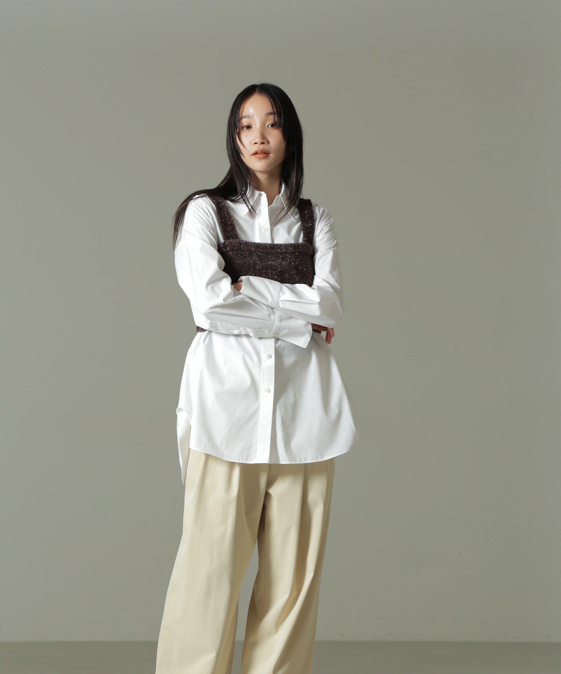 nano･universe「ツータックワイドパンツ」|チノ|