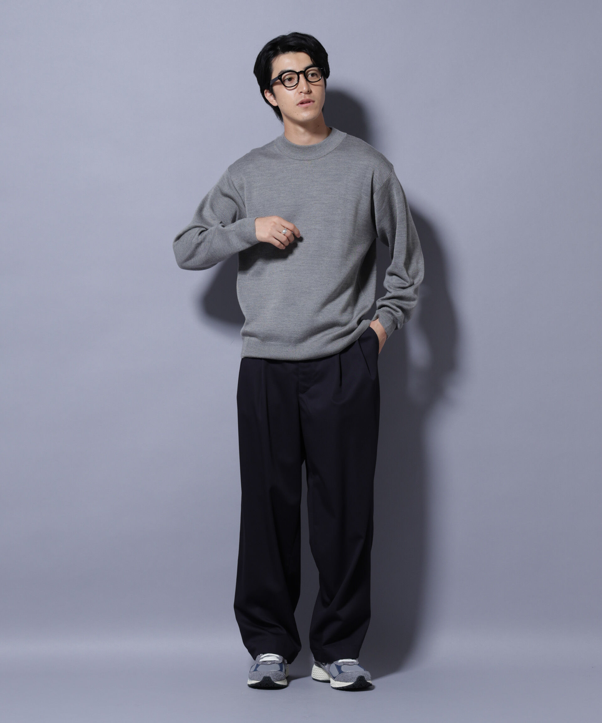 nano･universe「タスマニアウールミックス ミラノリブリラックスモックネックニット」|ニット・セーター|