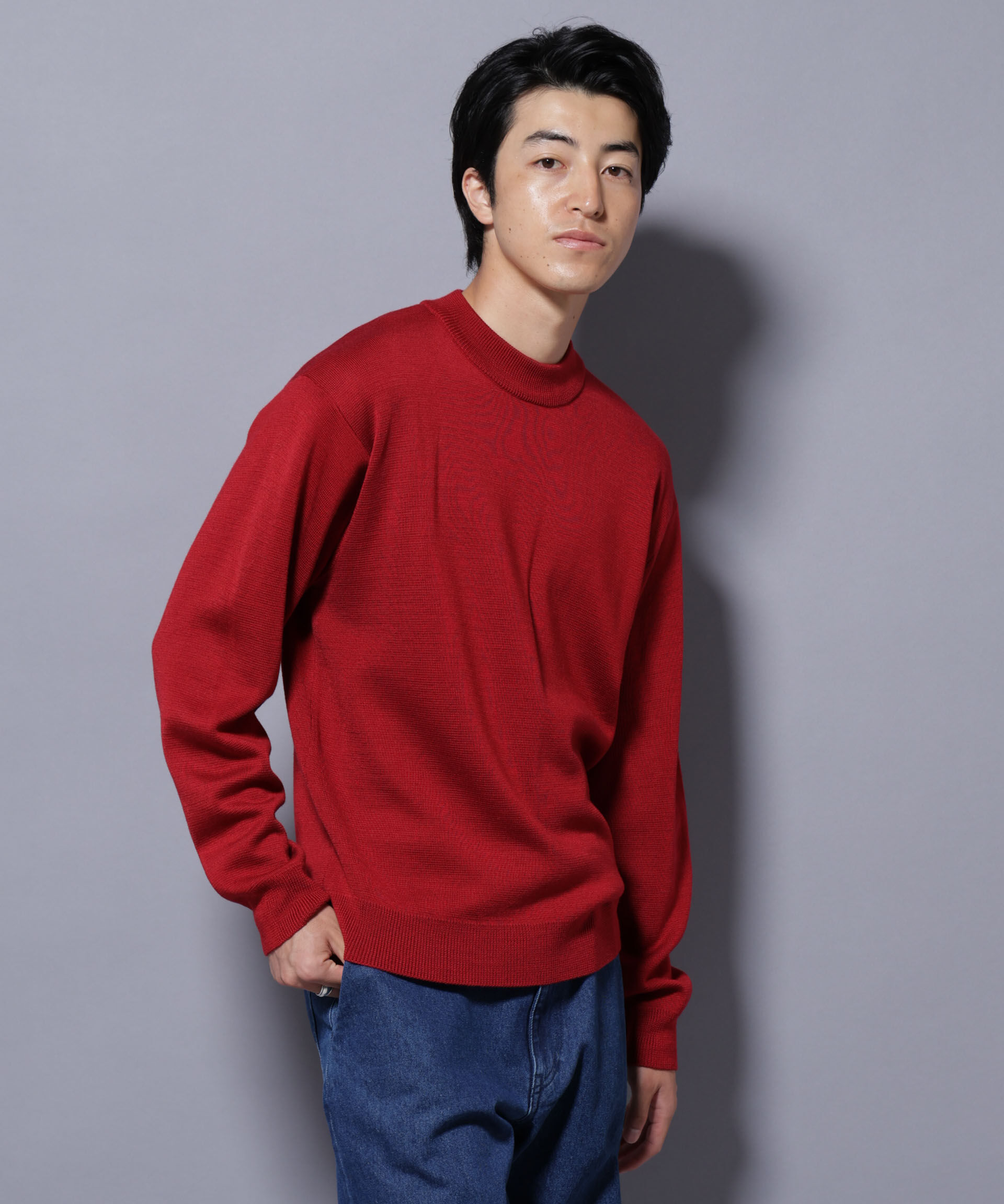 nano･universe「タスマニアウールミックス ミラノリブリラックスモックネックニット」|ニット・セーター|