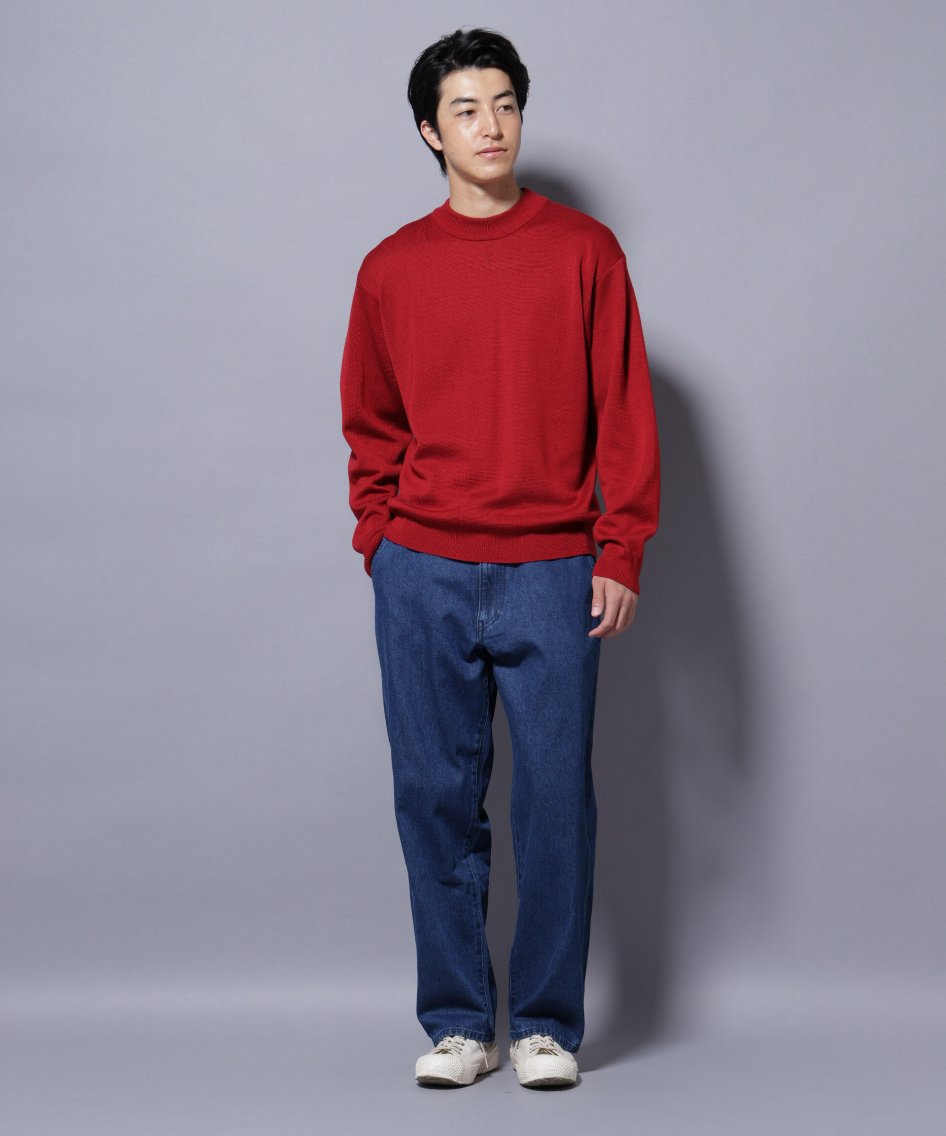 nano･universe「タスマニアウールミックス ミラノリブリラックスモックネックニット」|ニット・セーター|