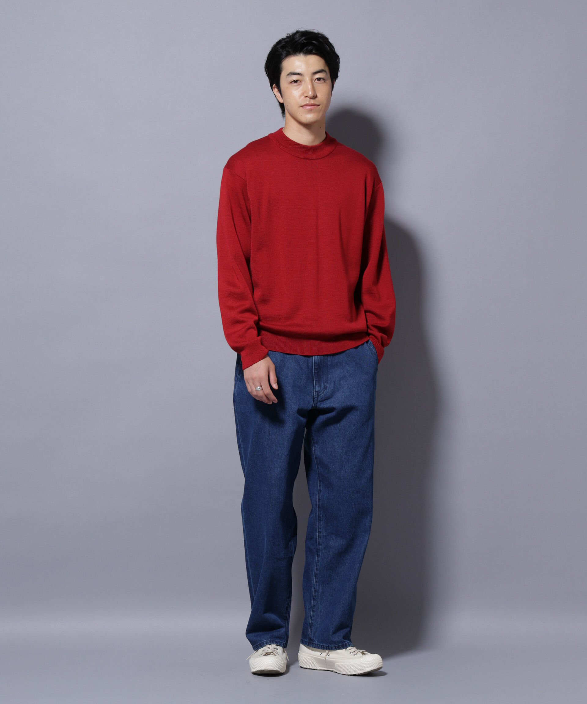 nano･universe「タスマニアウールミックス ミラノリブリラックスモックネックニット」|ニット・セーター|