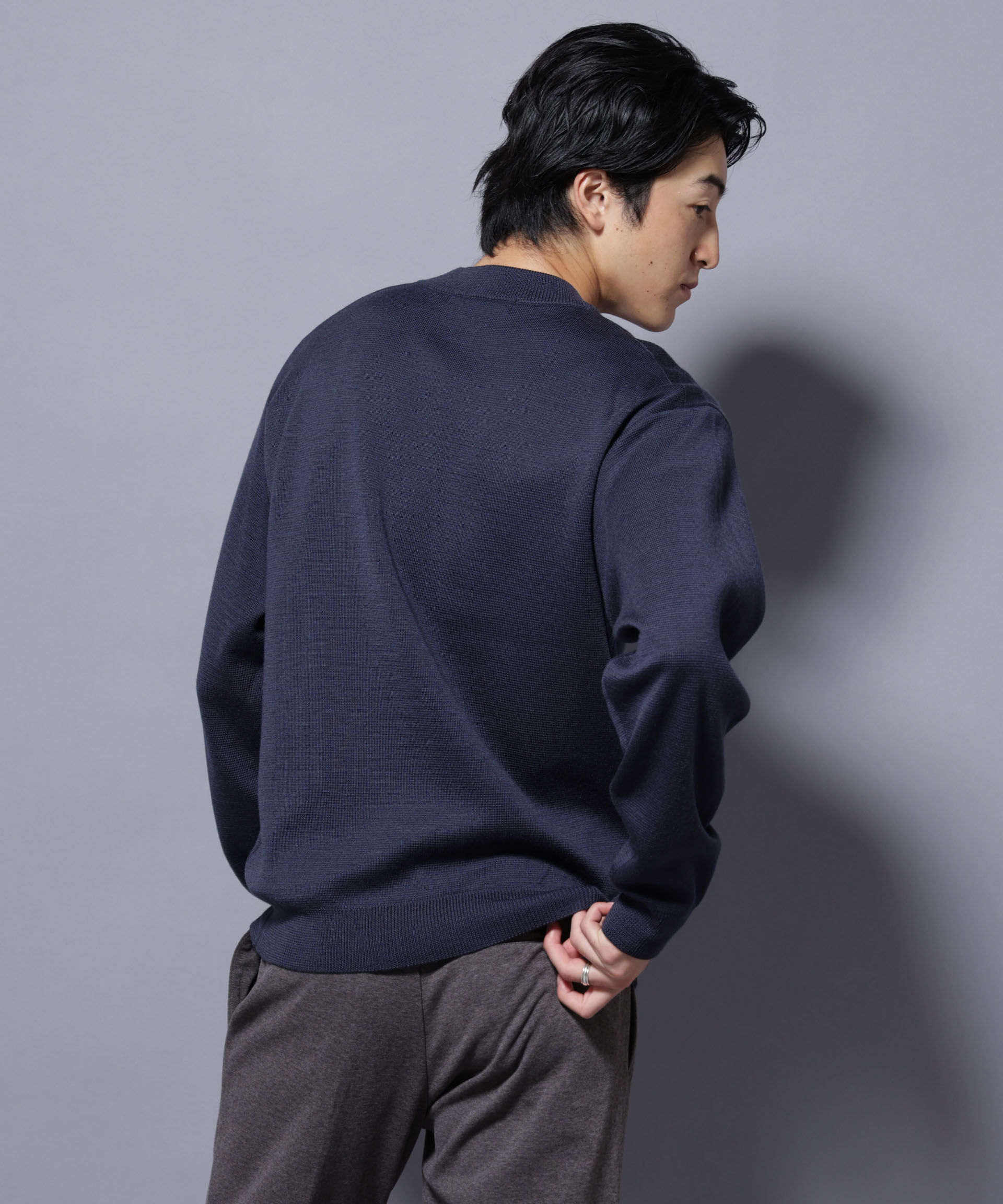 nano･universe「タスマニアウールミックス ミラノリブリラックスモックネックニット」|ニット・セーター|