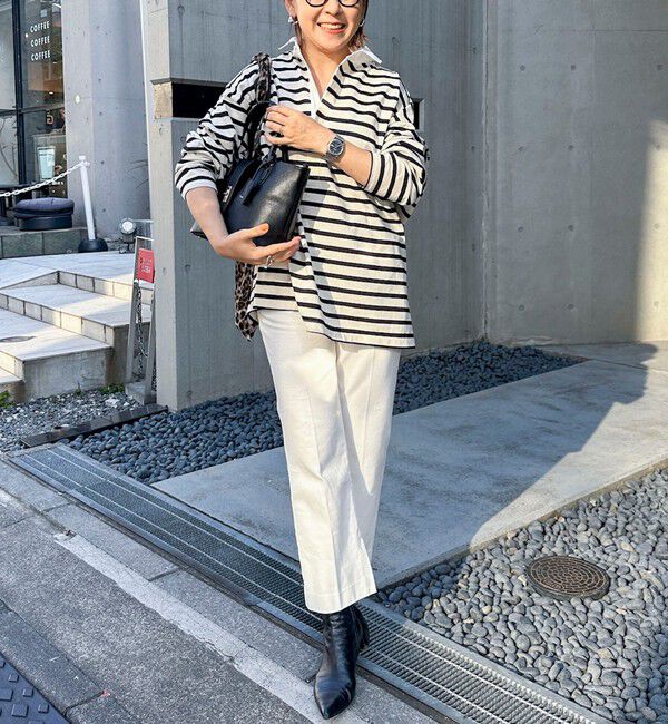 Rie Miller「【RM denim】スリットクロップドセンタープレスデニム」|デニム|