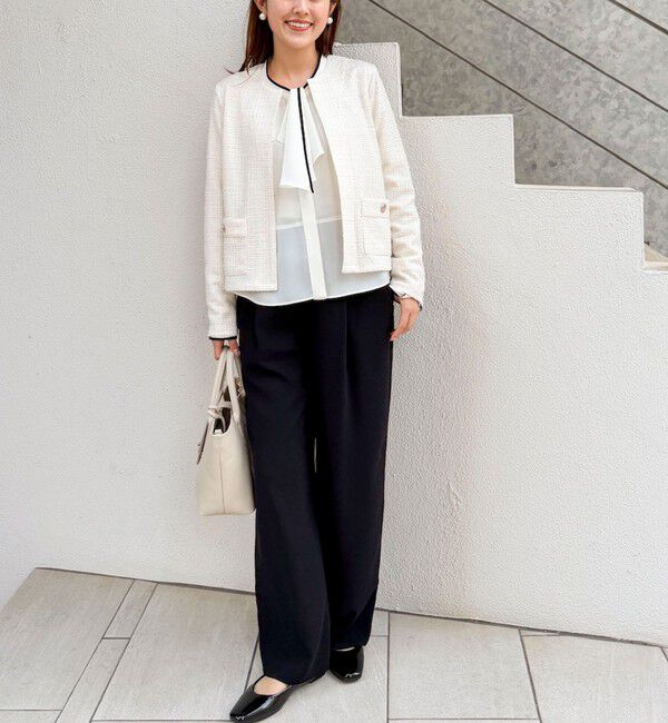 NOLLEY'S「《セットアップ対応》ウォッシャブルストレッチジョーゼットイージーワイドパンツ」|その他|