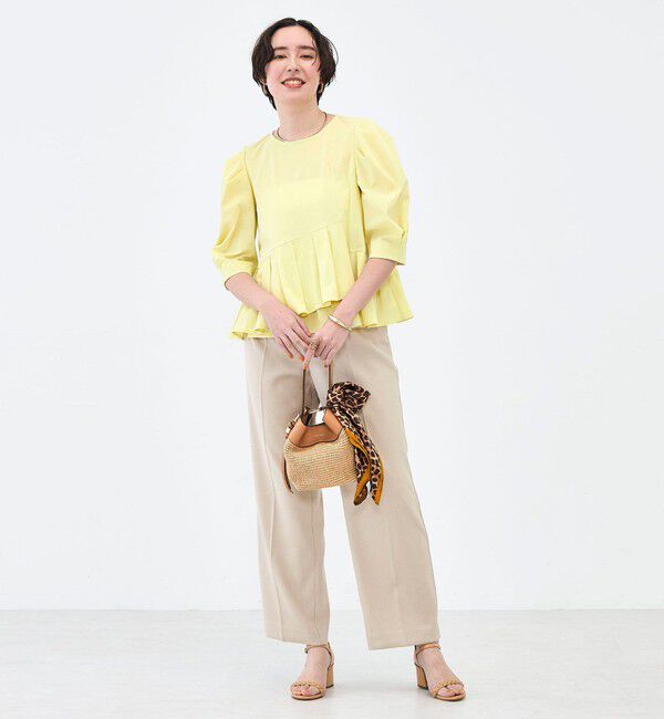 NOLLEY'S「ウォッシャブルハイスペック麻調愛されセミワイドパンツ」|その他|