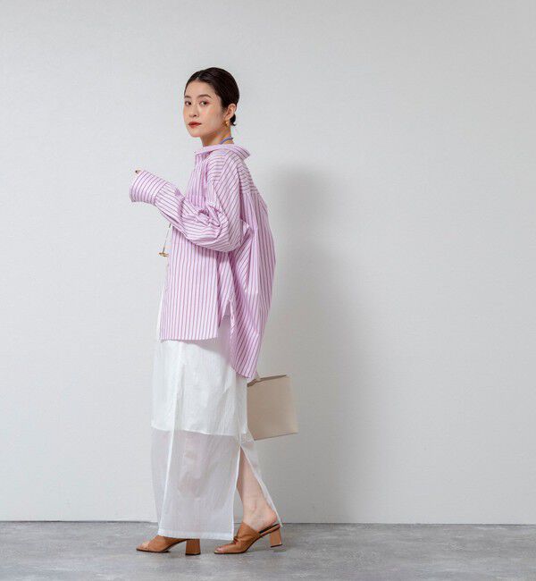 MAQWEL「【MAQWEL/マクウェル】ウォッシャブルストライプシャツ」|シャツ・ブラウス|