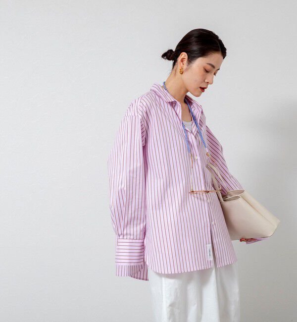 MAQWEL「【MAQWEL/マクウェル】ウォッシャブルストライプシャツ」|シャツ・ブラウス|