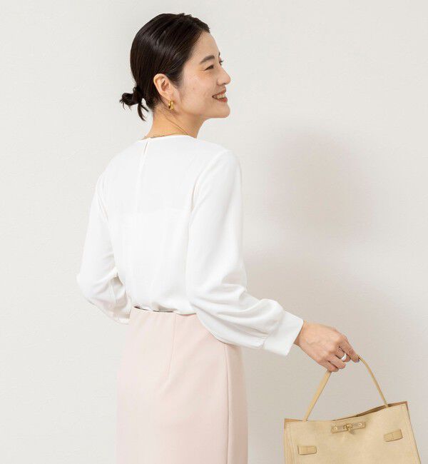 NOLLEY'S sophi「ウォッシャブルファンクショナルジョーゼットプリントタックフレアーブラウス」|シャツ・ブラウス|