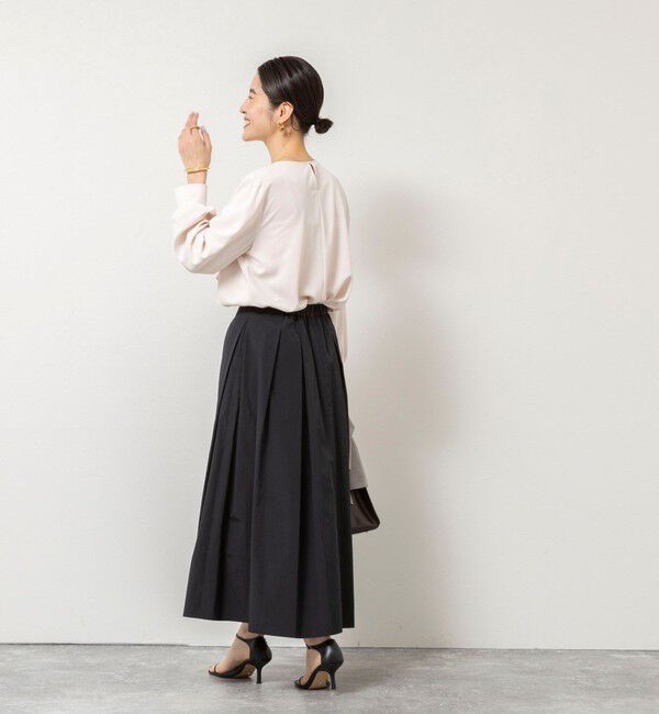 NOLLEY'S sophi「ウォッシャブルファンクショナルジョーゼットプリントタックフレアーブラウス」|シャツ・ブラウス|