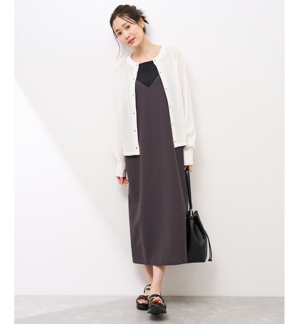 Rope&rsquo;Picnic「【emur/エミュール】インターシャバックロゴカーディガン」|カーディガン|