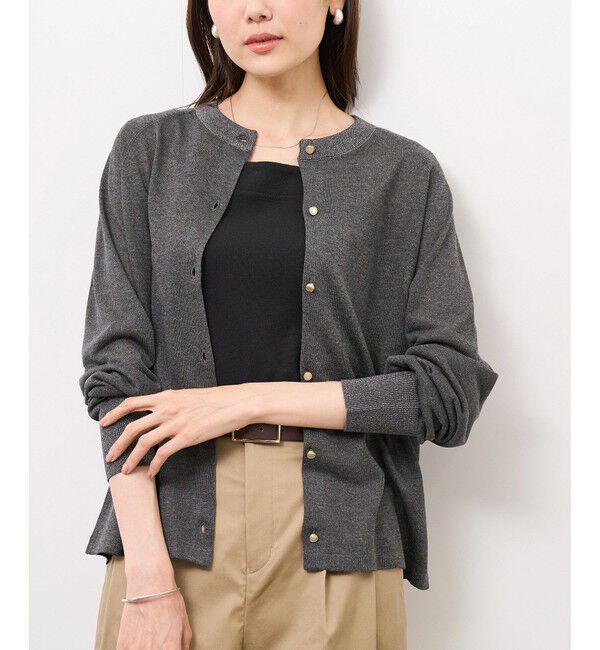 Rope&rsquo;Picnic「【emur/エミュール】インターシャバックロゴカーディガン」|カーディガン|