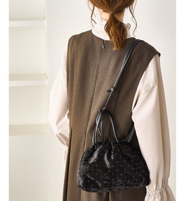 ROPE PICNIC PASSAGE「2WAYハンドル シャイニーベロアパースバッグ」|ハンドバッグ|