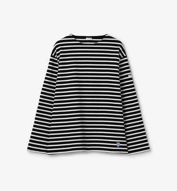 ORCIVAL「ORCIVAL | コットンロード クルーネック ワイドフレンチバスクTシャツ MEN」|Tシャツ・カットソー|BLACK系1