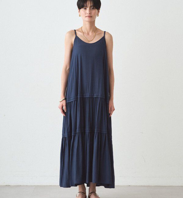  「サテンティアードキャミワンピース」|ワンピース|