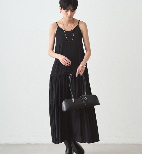  「サテンティアードキャミワンピース」|ワンピース|