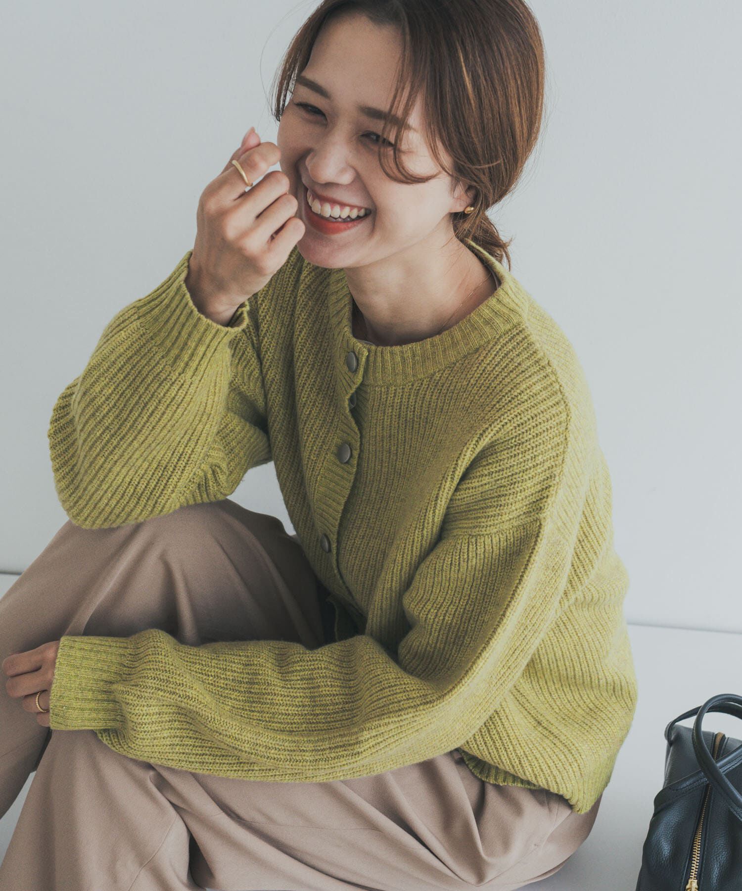 ハミルトンウール畦クルーネックカーディガン（URBAN RESEARCH DOORS